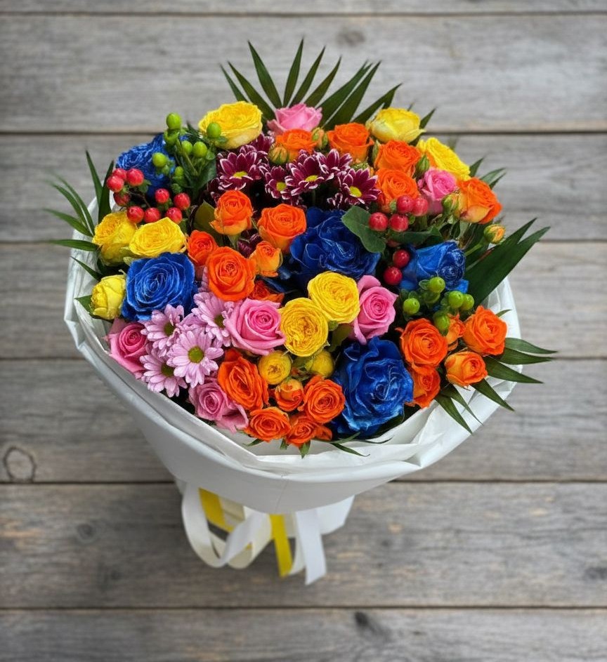 Букет цветов из: Розы и Хризантемы в Зубово Республика Башкортостан