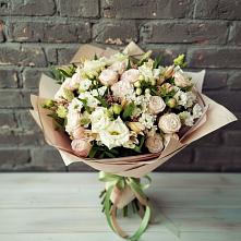 Букет цветов из:  Альстромерии, Розы и Хризантемы в Зубово Республика Башкортостан
