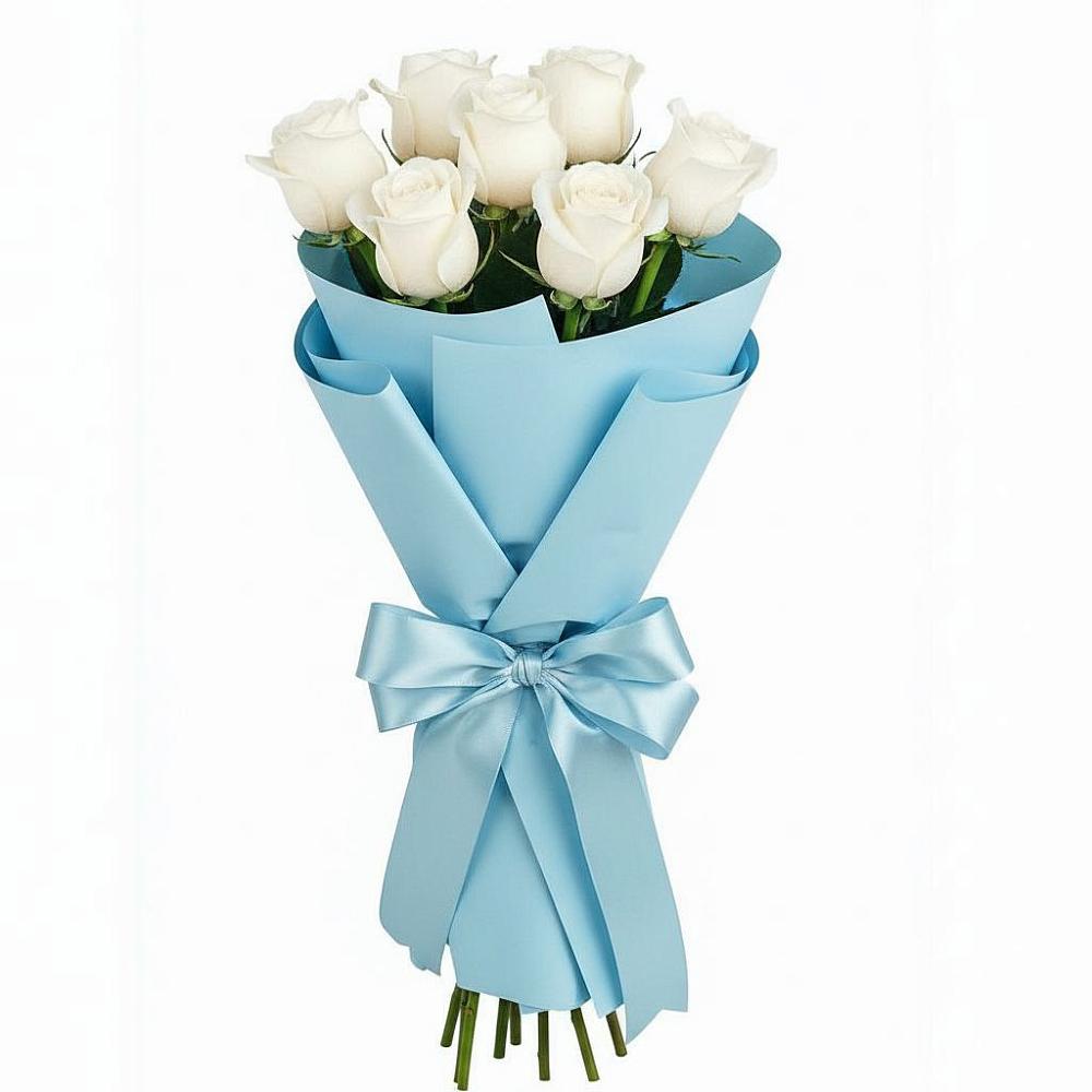 Букет 7 белых роз Проуд в Зубово Республика Башкортостан