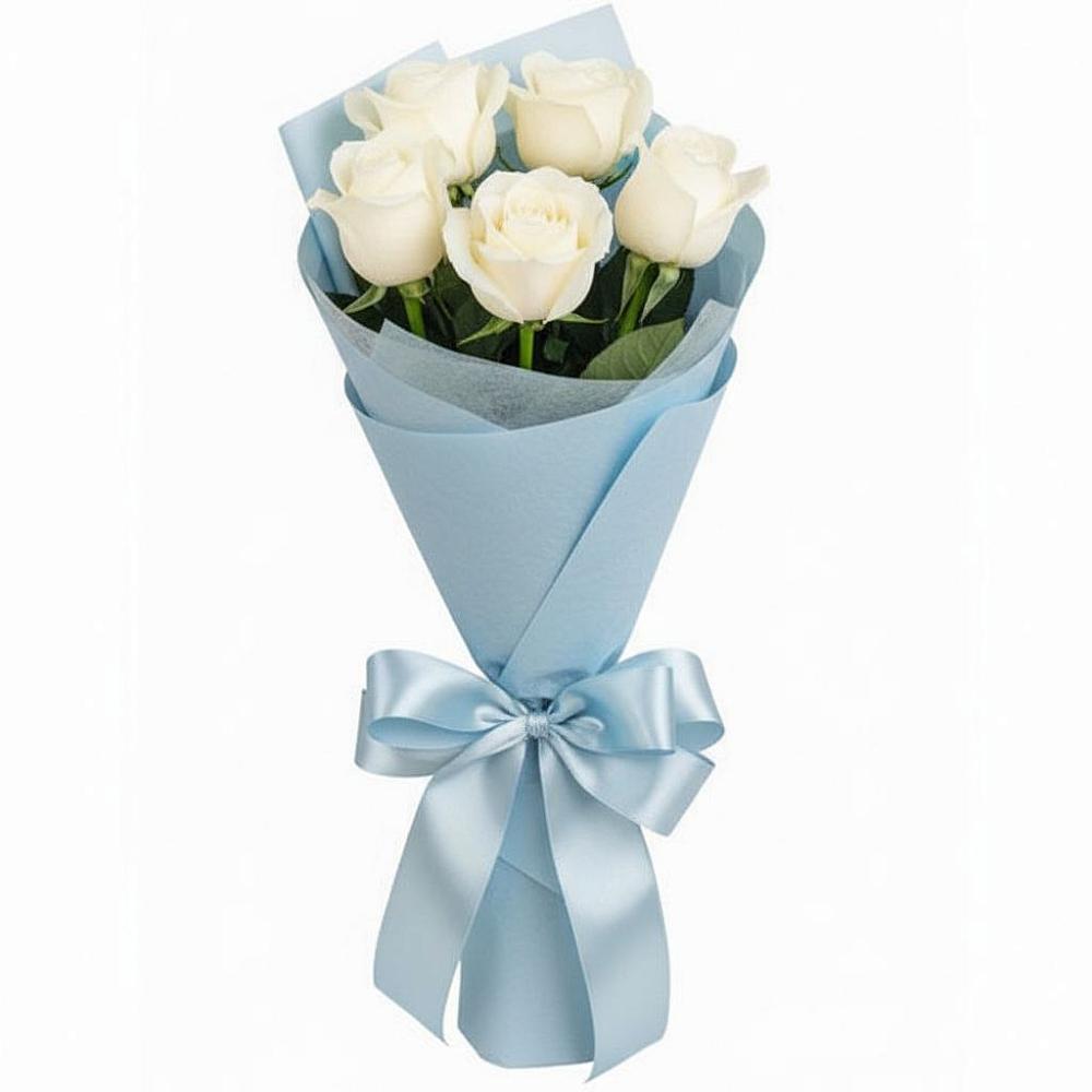 Букет 5 Белых роз Проуд в Зубово Республика Башкортостан
