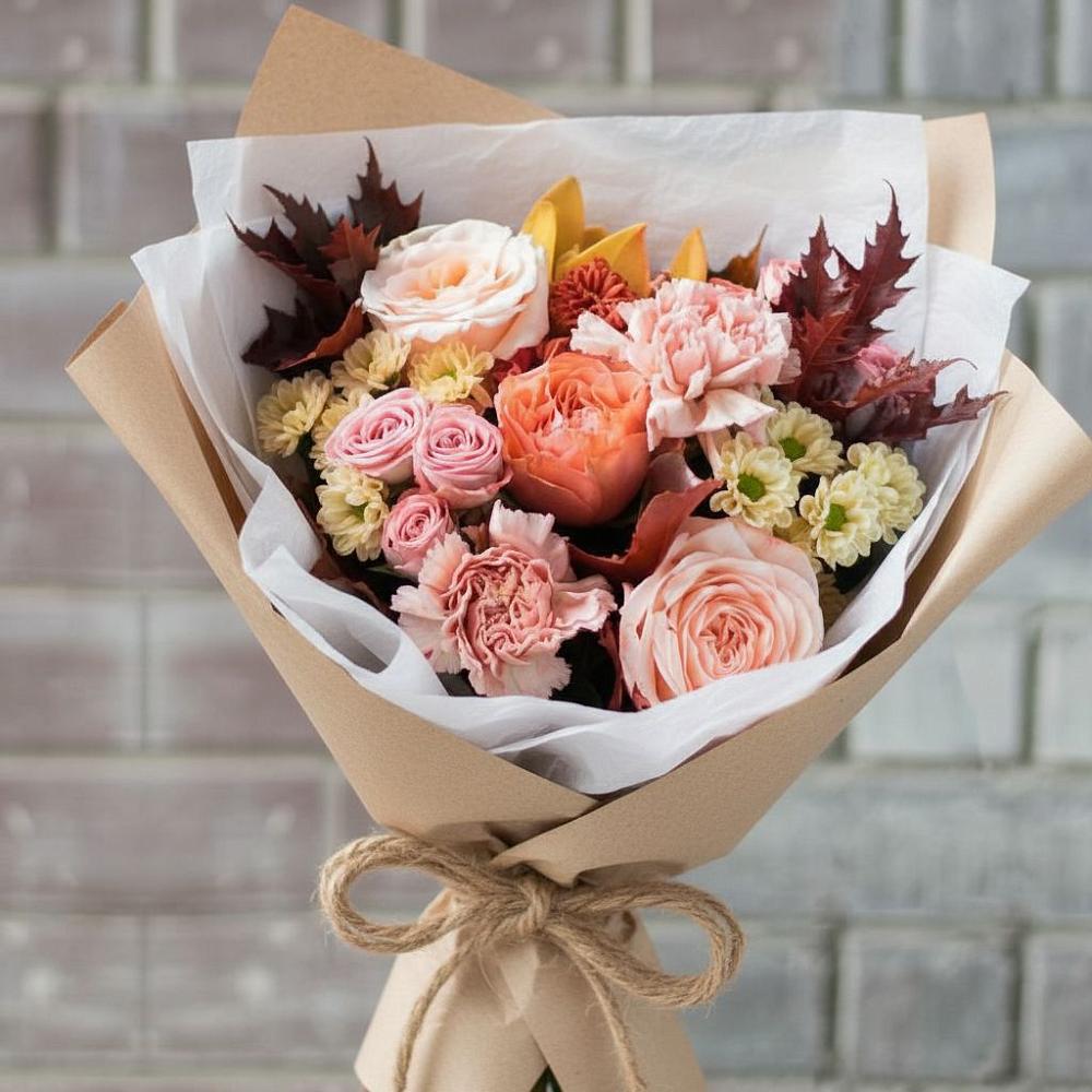 Букет цветов из: Гвоздики, Хризантемы и Розы в Зубово Республика Башкортостан