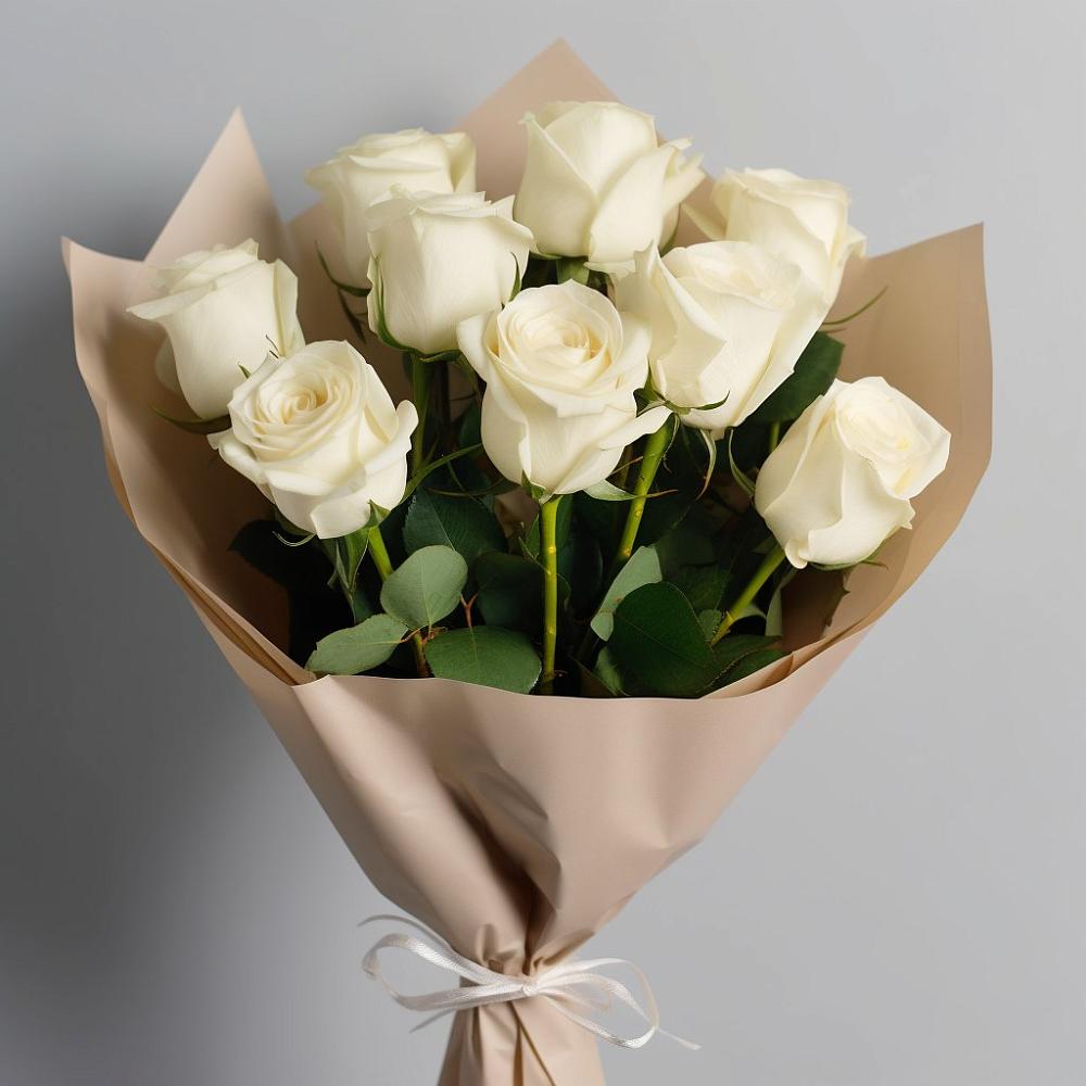 Букет 9 Белых роз Эдлесс Лав в Зубово Республика Башкортостан