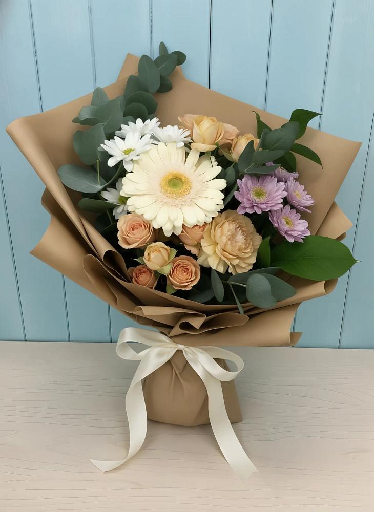 Букет цветов из: Герберы и Хризантемы в Зубово Республика Башкортостан