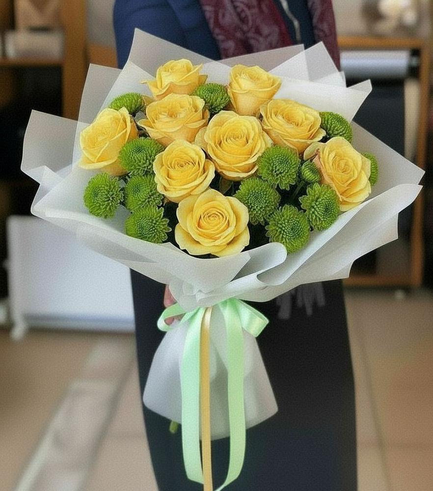 Букет цветов из: Хризантемы и Розы в Зубово Республика Башкортостан