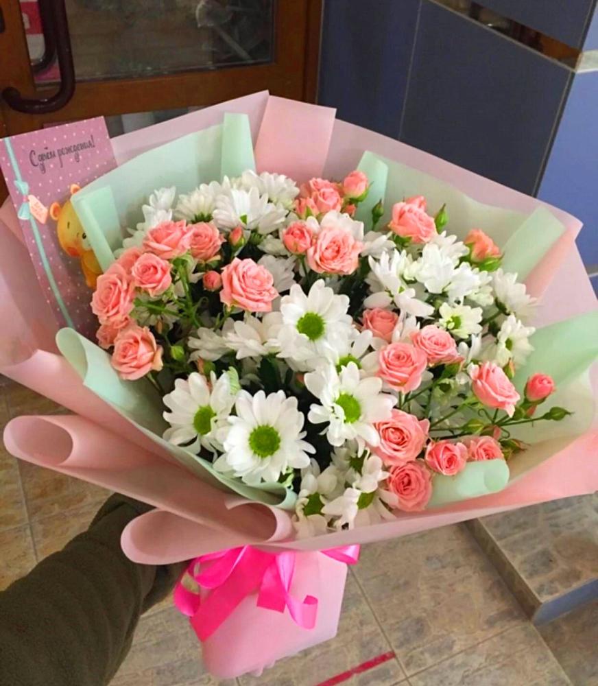 Букет цветов из: Розы и Хризантемы в Зубово Республика Башкортостан