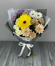 Букет цветов из:  Розы, Герберы и Хризантемы в Зубово Республика Башкортостан