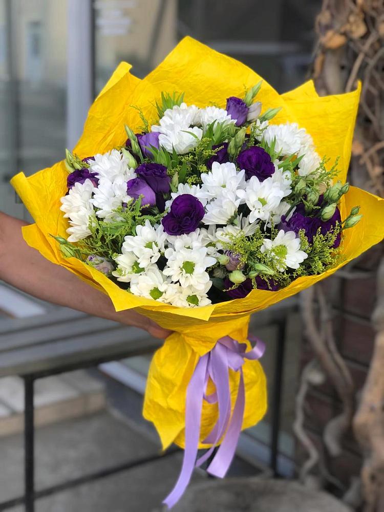 Букет цветов из: Ирисы, Хризантемы и Ромашки в Зубово Республика Башкортостан