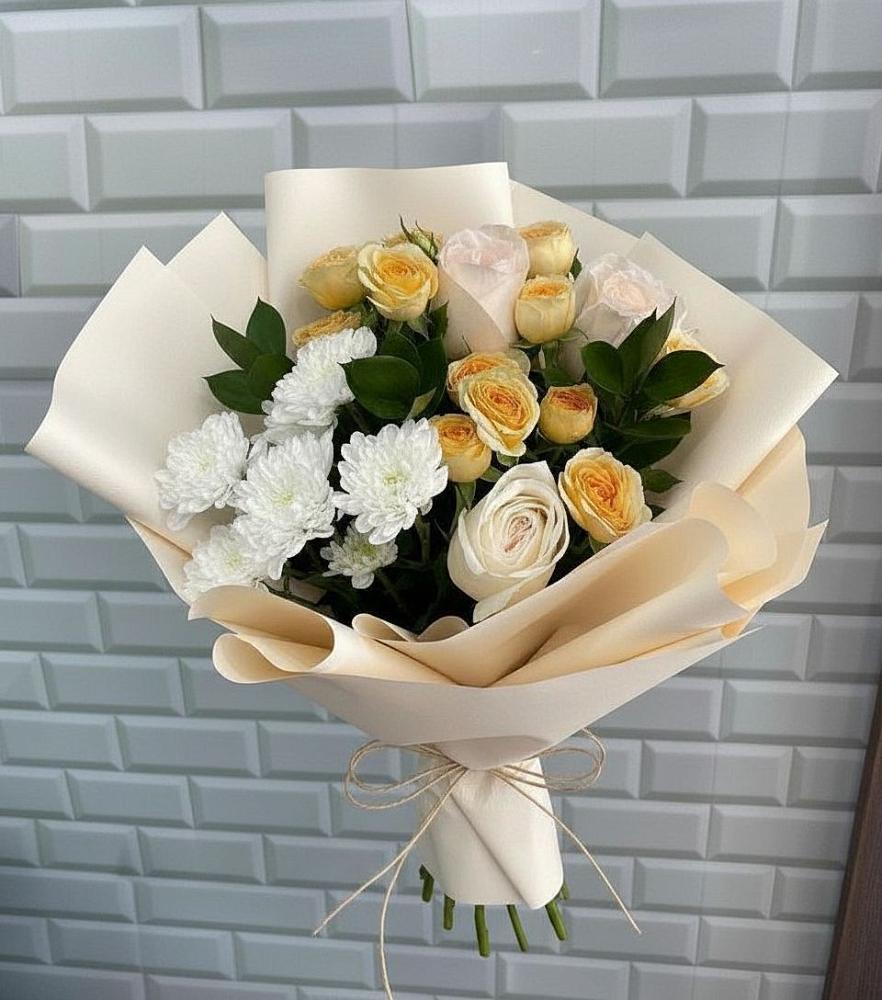 Букет цветов из: Розы и Хризантемы в Зубово Республика Башкортостан