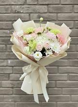 Букет цветов из:  Гвоздики, Розы, Лизиантусы и Хризантемы в Зубово Республика Башкортостан