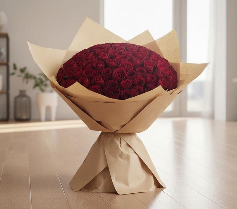 Букет 101 Красная роза в Зубово Республика Башкортостан