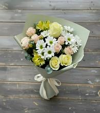 Букет цветов из:  Альстромерии, Розы и Хризантемы в Зубово Республика Башкортостан