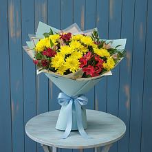 Букет цветов из:  Альстромерии и Хризантемы в Зубово Республика Башкортостан