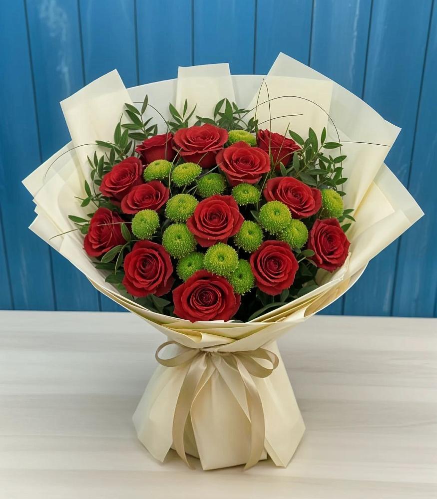 Букет цветов из: Розы и Хризантемы в Зубово Республика Башкортостан